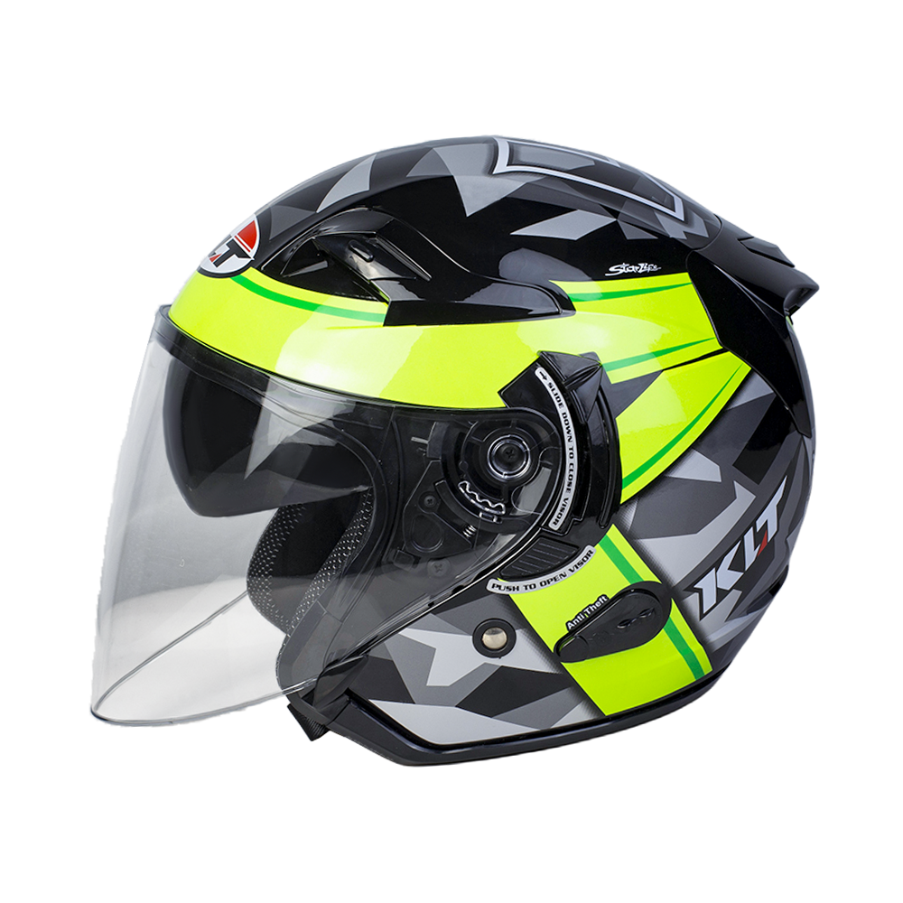 Mũ 3/4 Đầu KLT A36 - Tem 13 Xanh Lá